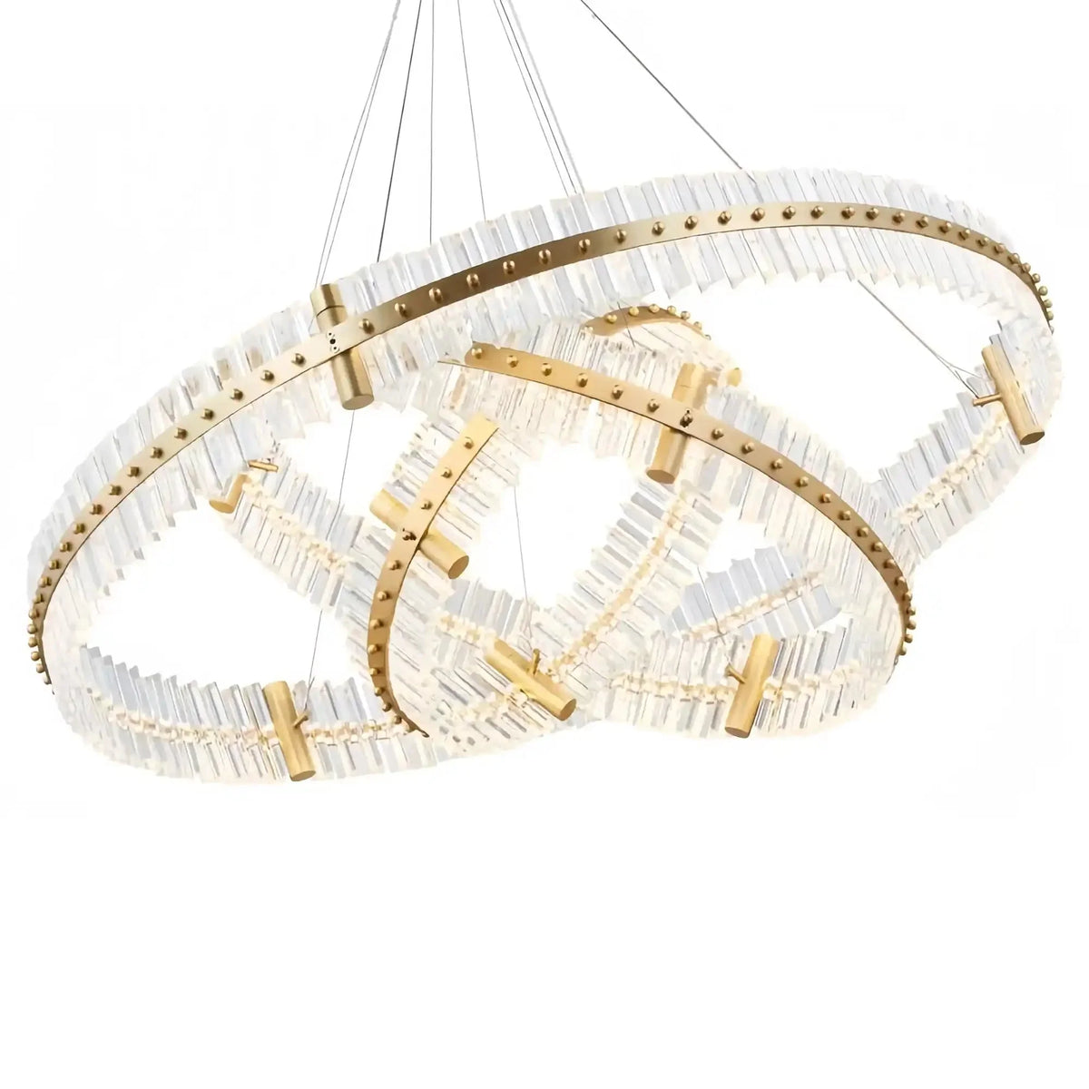 Aquinox 3 - Tier Round Crystal Ring LED Chandelier - 28" DiameterPolished Nickelgayusan