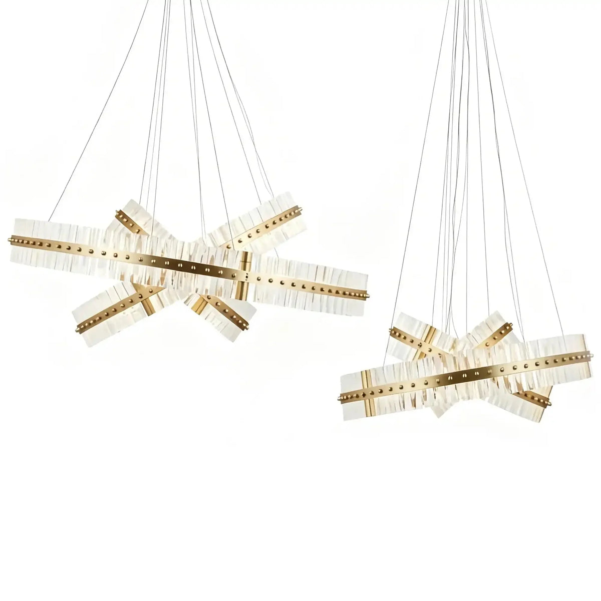 Aquinox 3 - Tier Round Crystal Ring LED Chandelier - 28" DiameterPolished Nickelgayusan