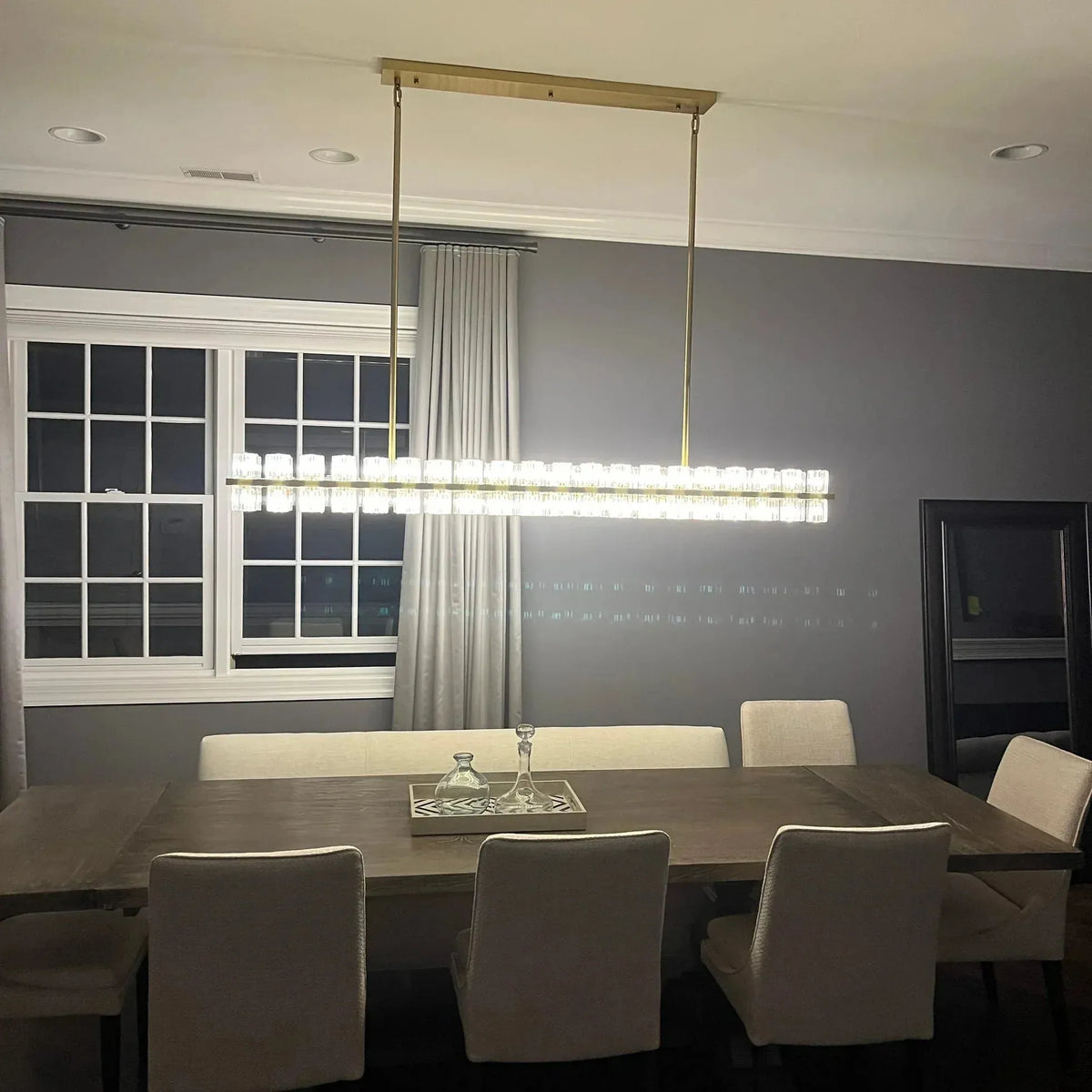 Arcachan Crystal Rectangular Chandelier 54'' 72"-