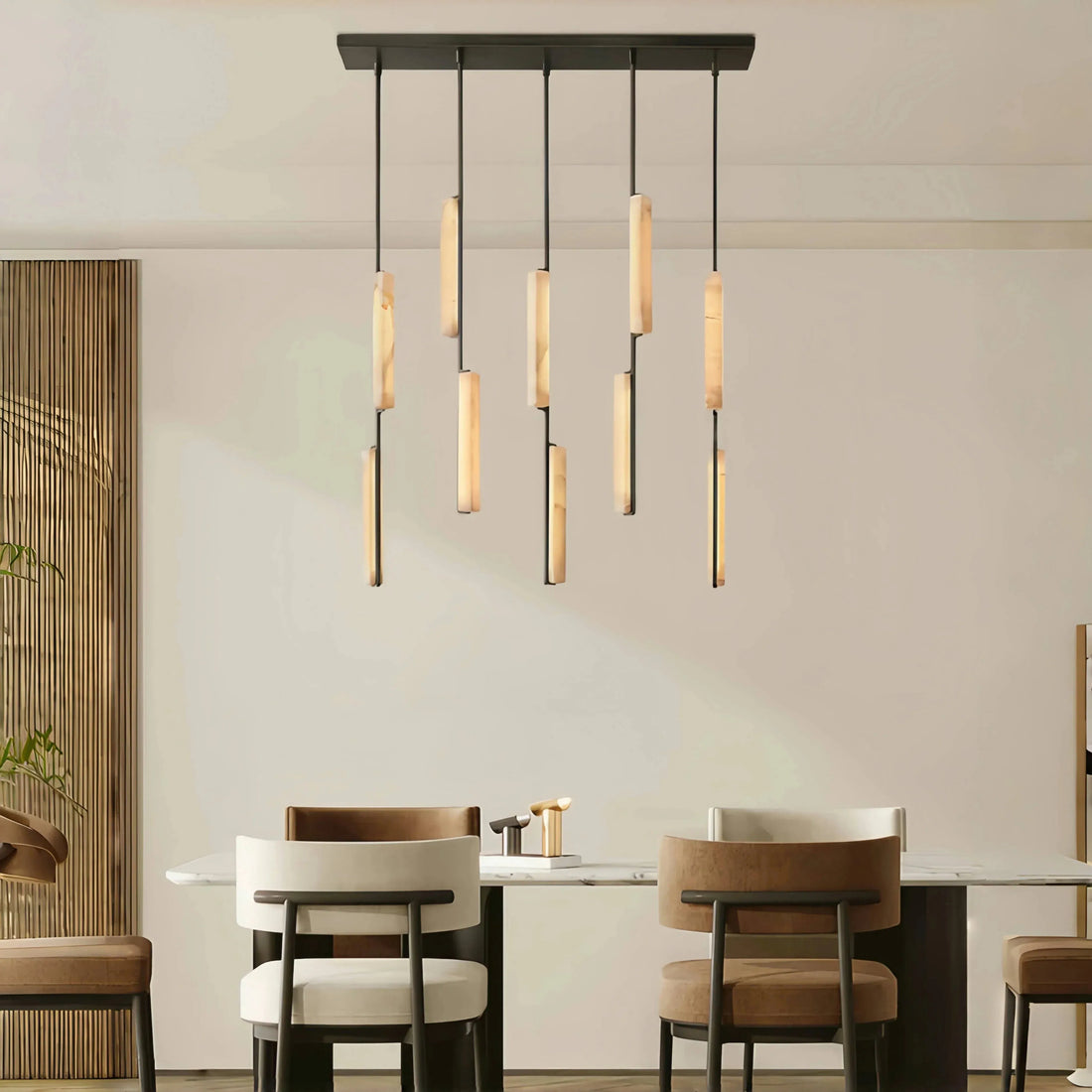 Auduban Alabaster Linear Chandelier 54''-