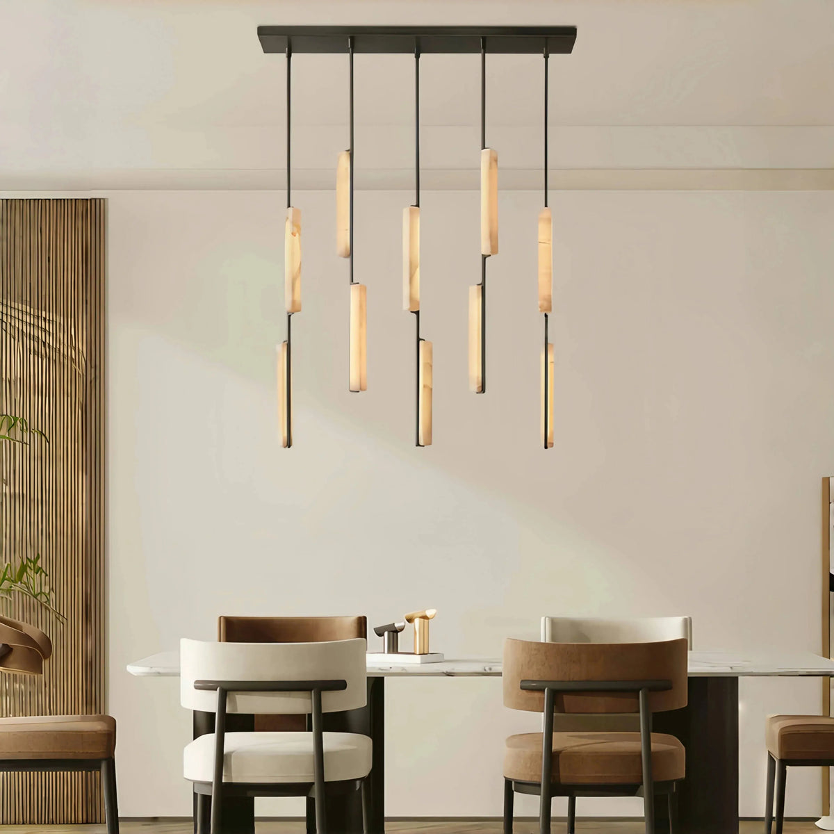 Auduban Alabaster Linear Chandelier 54''-