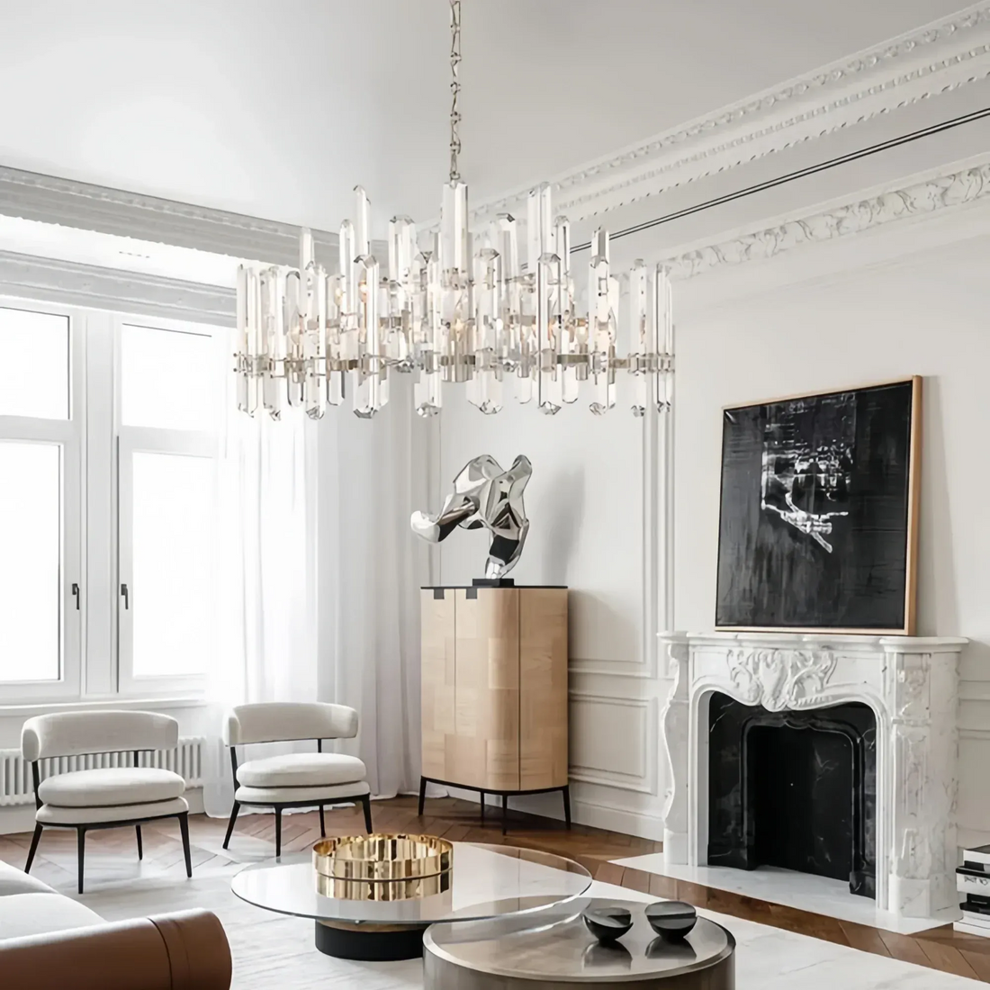 Bonington Crystal Round Chandelier 24'' 36'' 48''-
