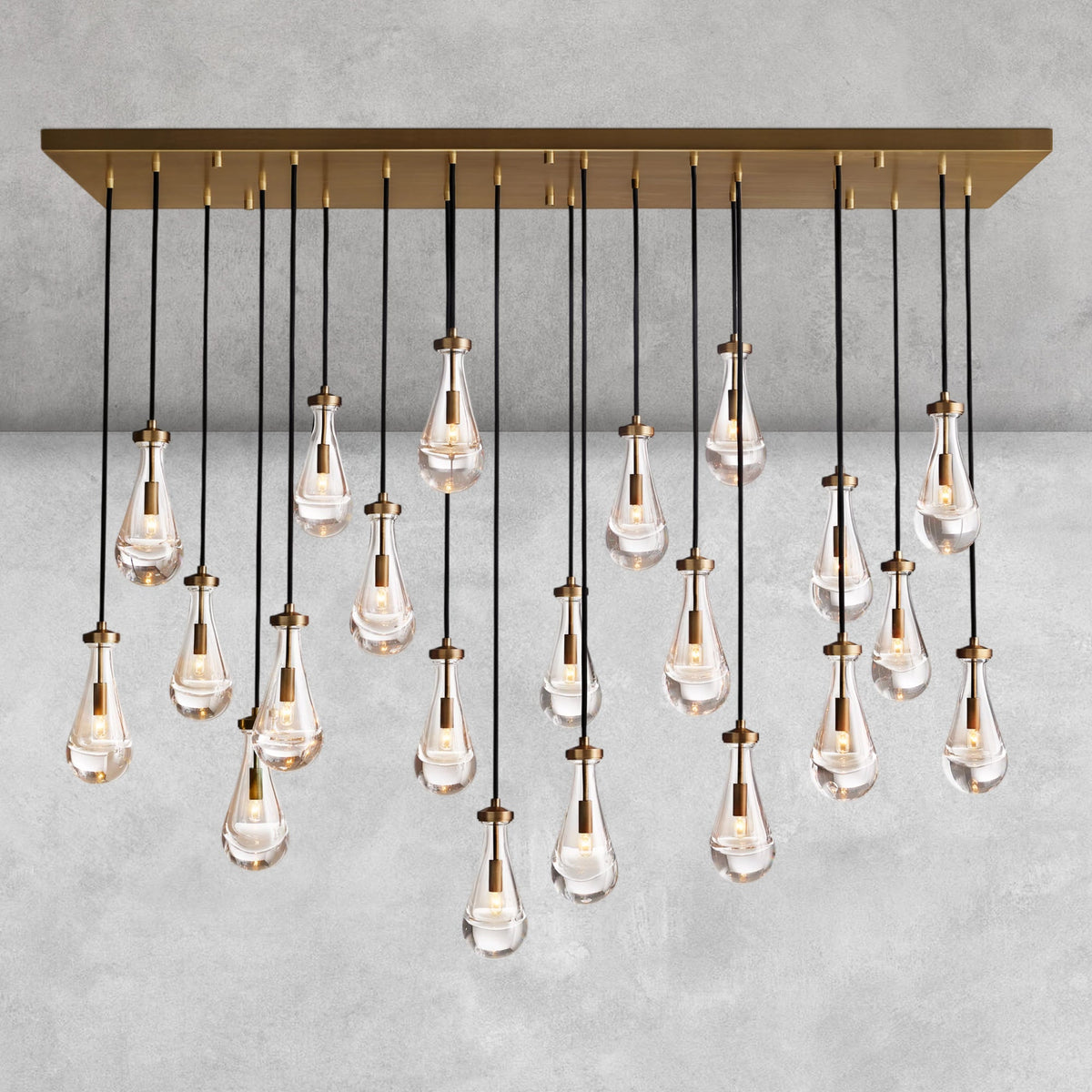 Raindrop Glass Linear Chandelier 54'' 72''