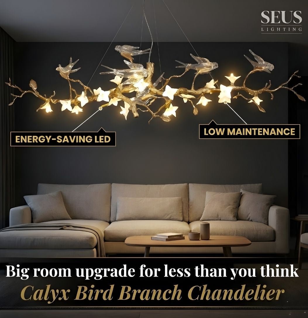 Calyx Bird Branch Chandelier for Dining Room - Copper49.2" (125cm)Warm White 3000Kgayusan
