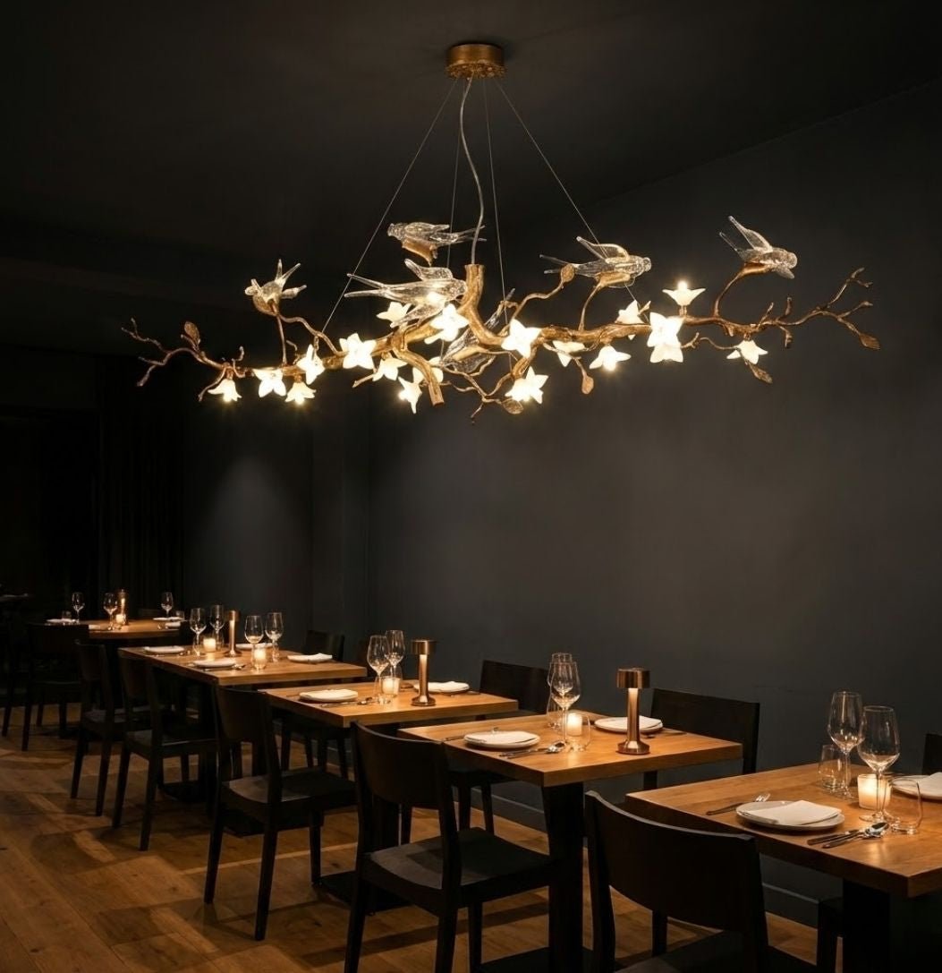 Calyx Bird Branch Chandelier for Dining Room - Copper49.2" (125cm)Warm White 3000Kgayusan