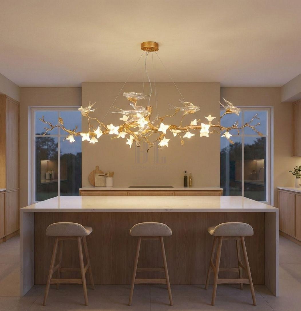 Calyx Bird Branch Chandelier for Dining Room - Copper49.2" (125cm)Warm White 3000Kgayusan