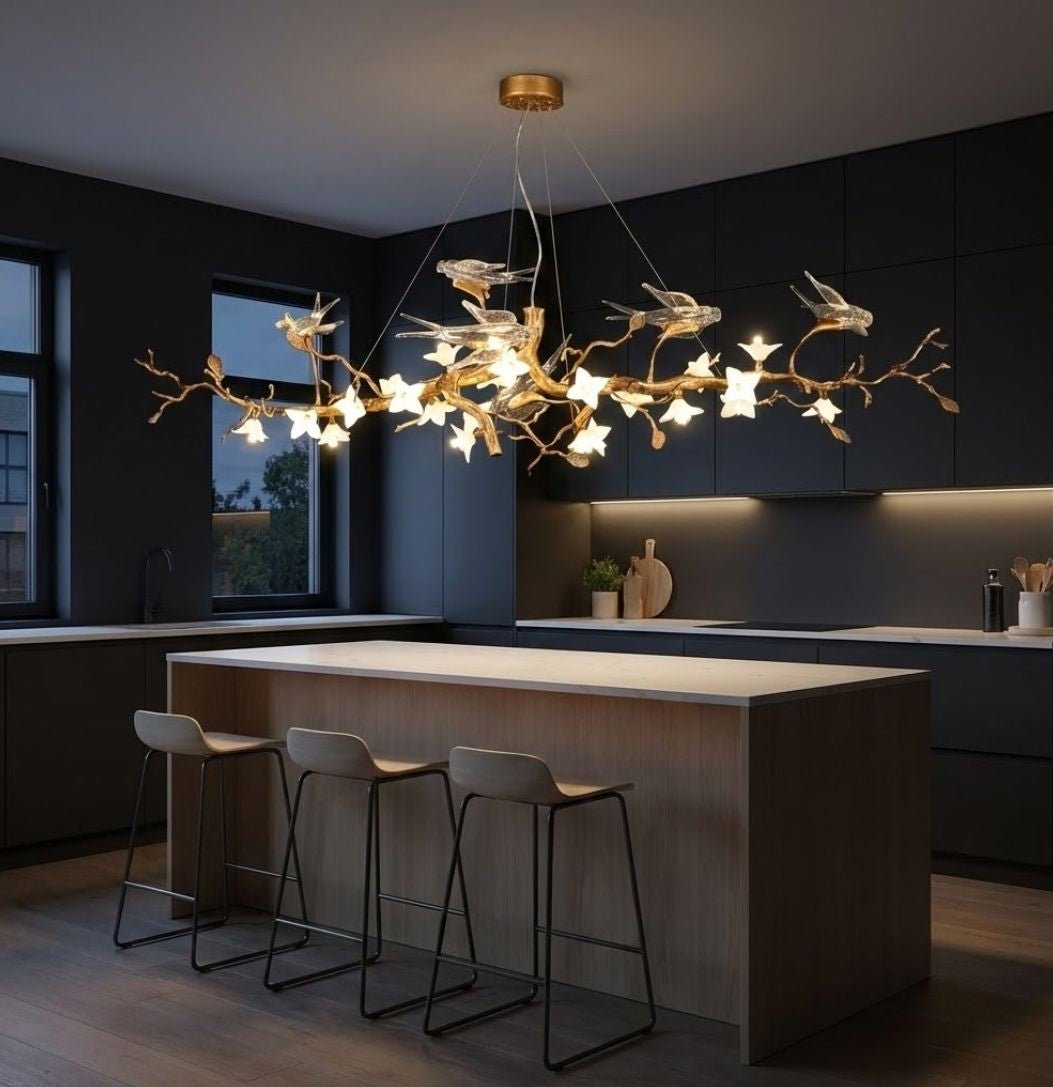 Calyx Bird Branch Chandelier for Dining Room - Copper49.2" (125cm)Warm White 3000Kgayusan