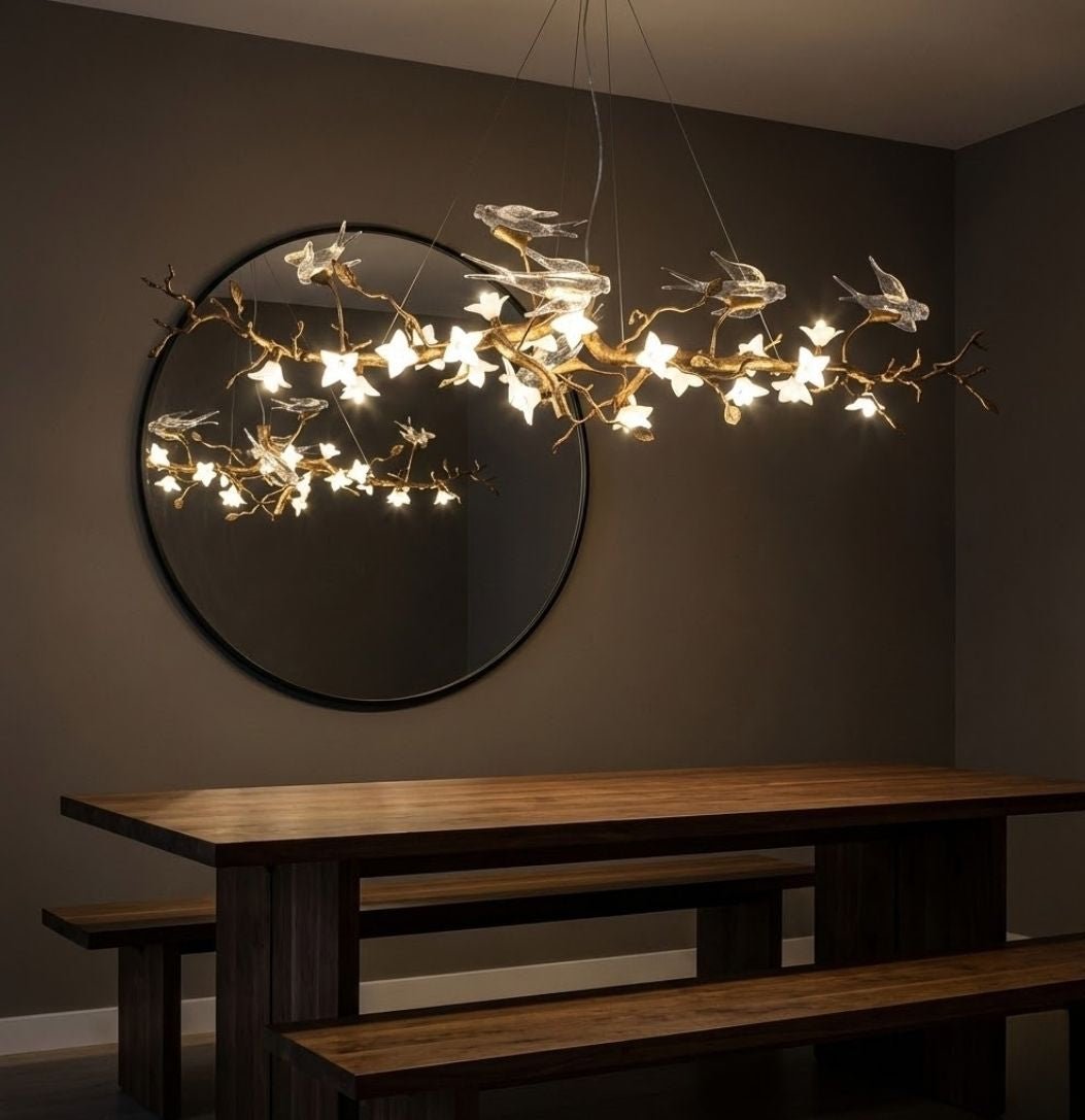 Calyx Bird Branch Chandelier for Dining Room - Copper49.2" (125cm)Warm White 3000Kgayusan