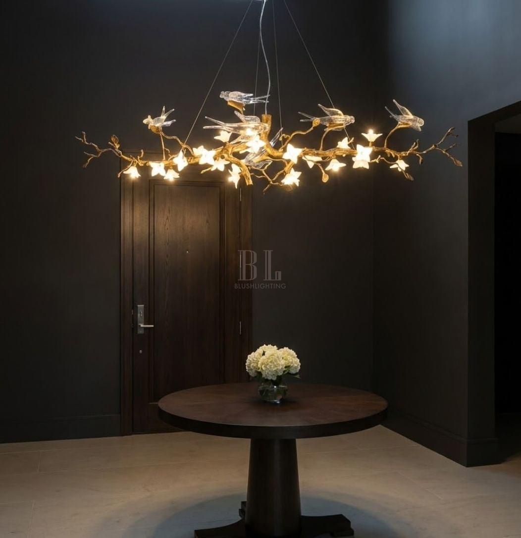 Calyx Bird Branch Chandelier for Dining Room - Copper49.2" (125cm)Warm White 3000Kgayusan