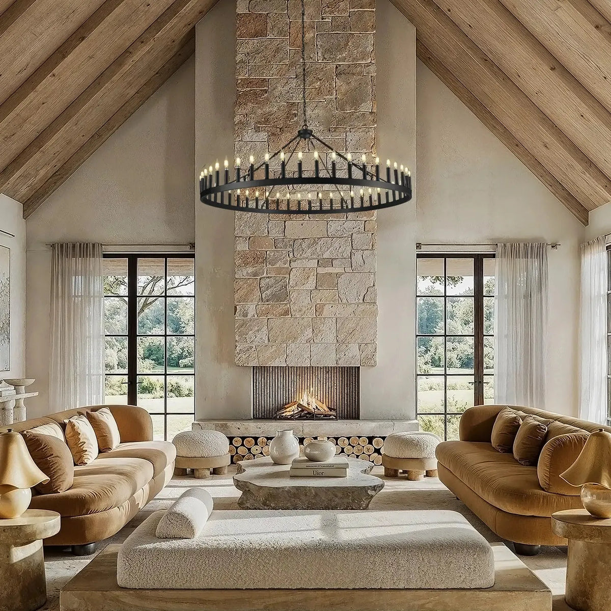 Damina Luxury Filament/Candelabra Vintage Round Chandelier