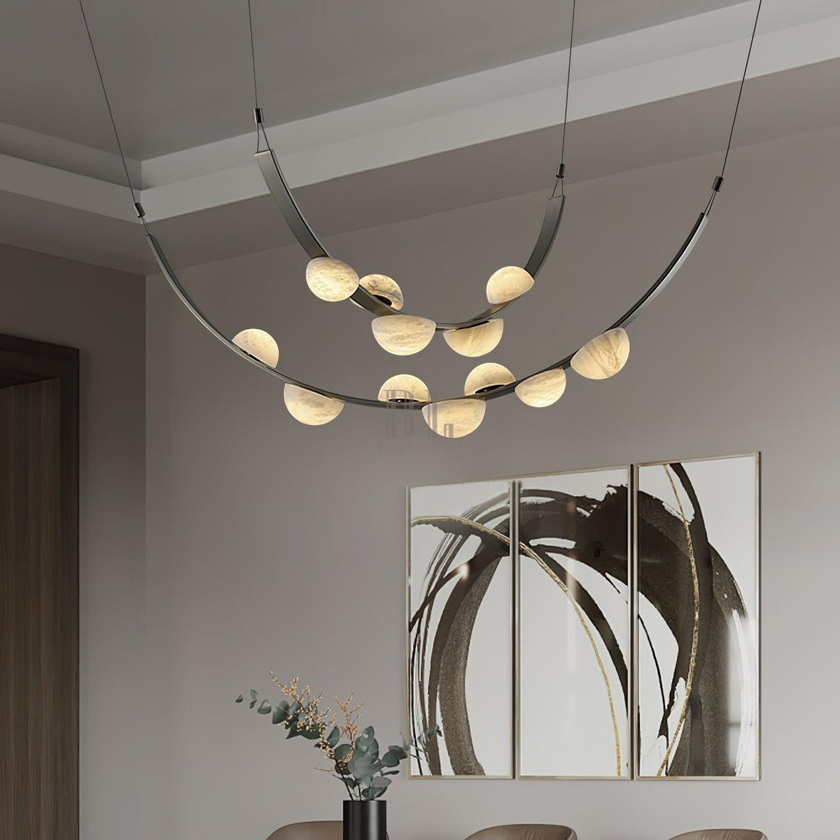 Dew Drops Alabaster Chandelier - L 188cm x H 120cm / L 74″ x H 47.2″Black & WhiteWarm Lightgayusan