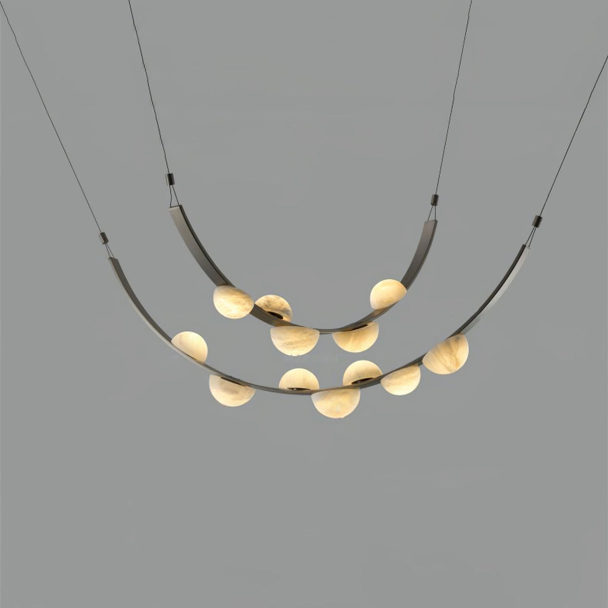 Dew Drops Alabaster Chandelier - L 188cm x H 120cm / L 74″ x H 47.2″Black & WhiteWarm Lightgayusan