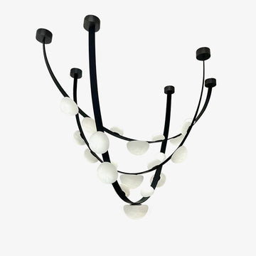 Dew Drops Alabaster Chandelier - L 188cm x H 120cm / L 74″ x H 47.2″Black & WhiteWarm Lightgayusan