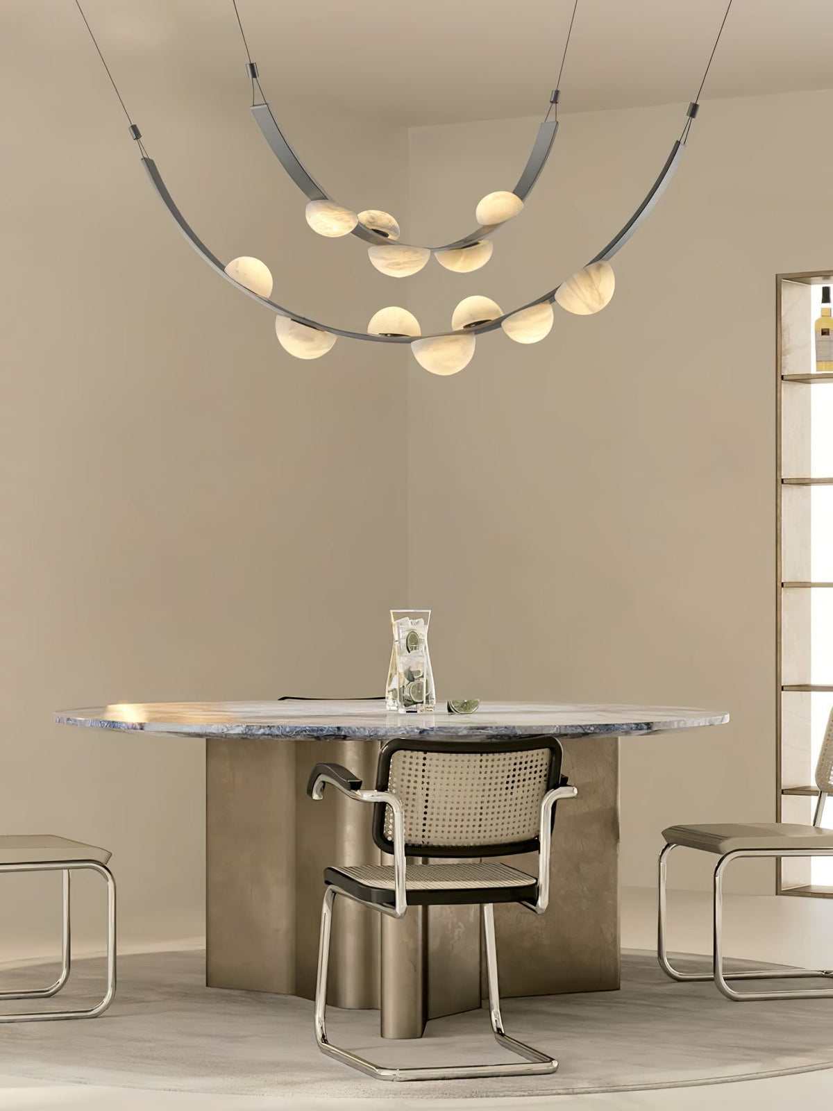 Dew Drops Alabaster Chandelier - L 188cm x H 120cm / L 74″ x H 47.2″Black & WhiteWarm Lightgayusan