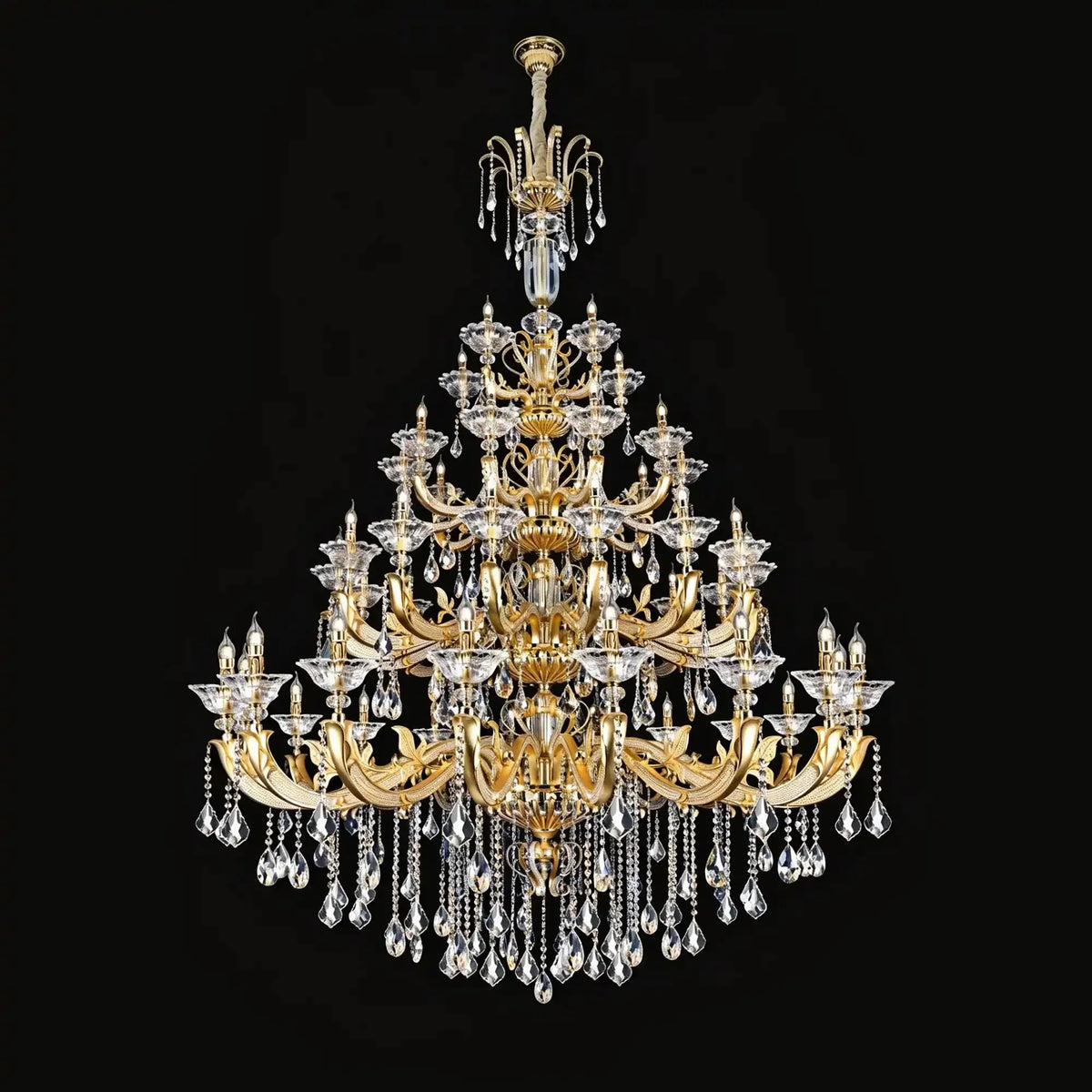Eternal Baroque Revival Chandelier Series with Diamond - Inspired Crystal - Studded Light Arms - 48 Lights/D77.17"*H109.45"(D196cm*H278cm)Warm Lightgayusan