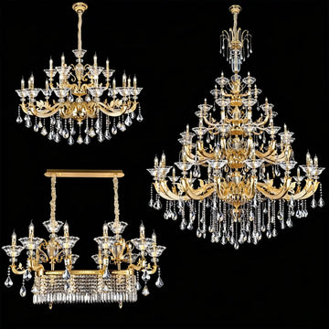 Eternal Baroque Revival Chandelier Series with Diamond - Inspired Crystal - Studded Light Arms - 6 Lights/D28.35"*H24.80"(D72cm*H63cm)Warm Lightgayusan