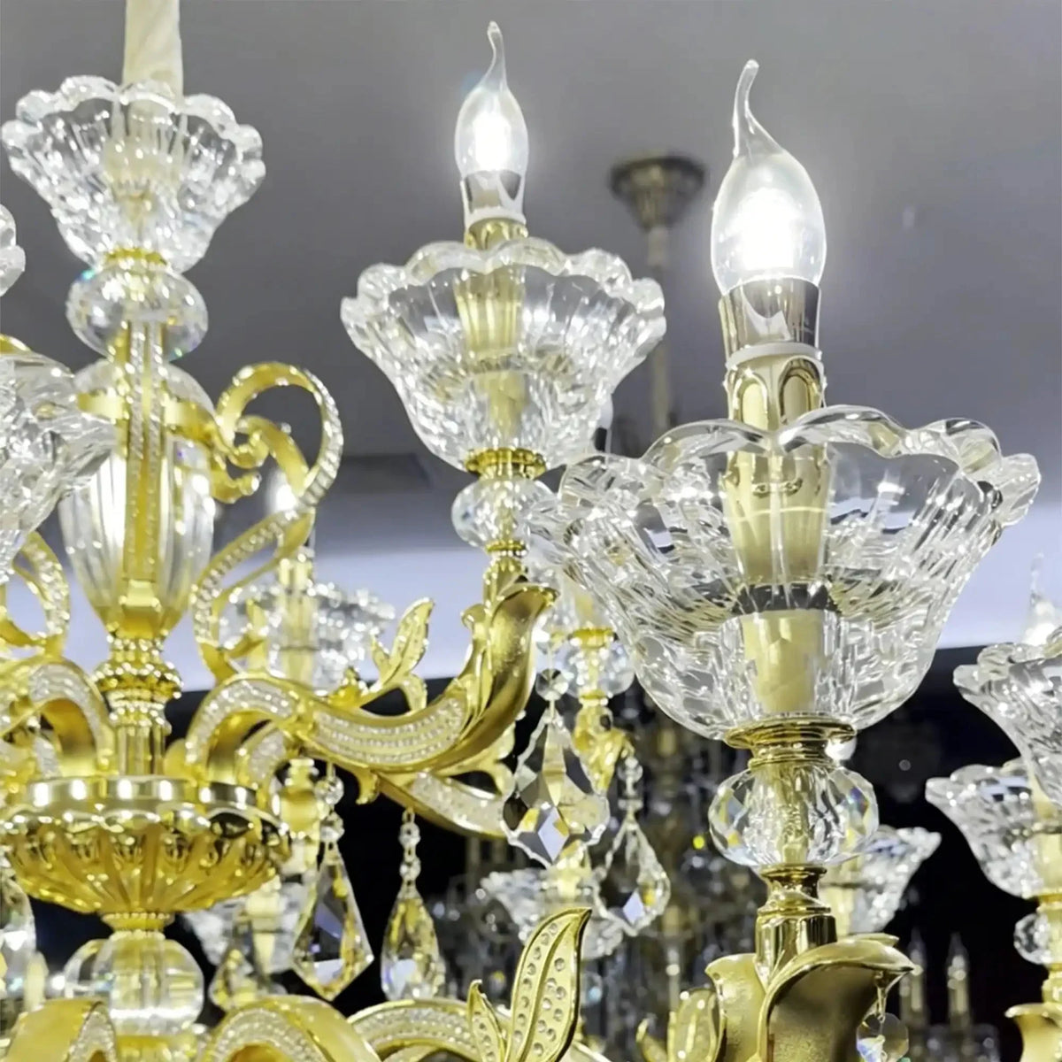 Eternal Baroque Revival Chandelier Series with Diamond - Inspired Crystal - Studded Light Arms - 48 Lights/D77.17"*H109.45"(D196cm*H278cm)Warm Lightgayusan
