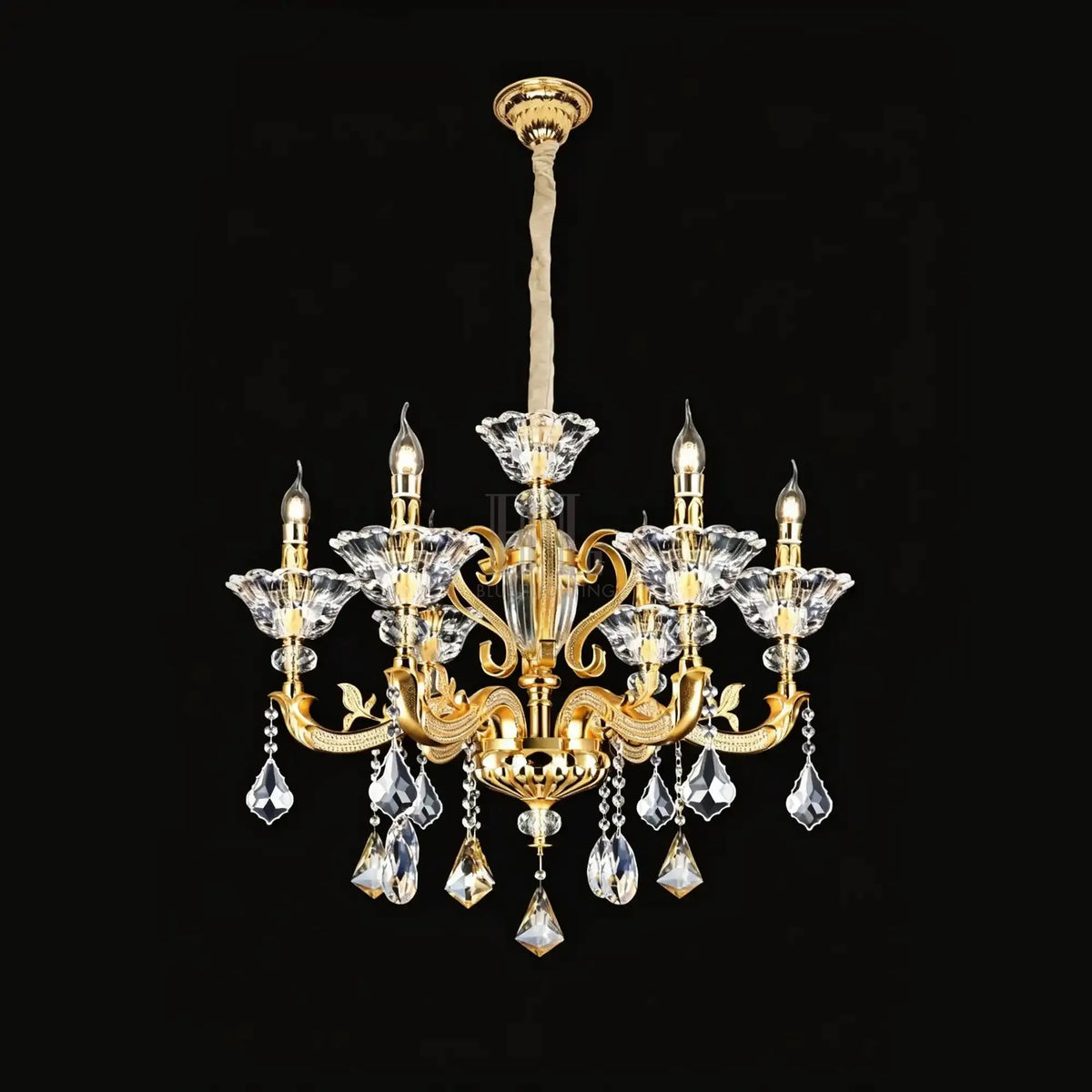 Eternal Baroque Revival Chandelier Series with Diamond - Inspired Crystal - Studded Light Arms - 6 Lights/D28.35"*H24.80"(D72cm*H63cm)Warm Lightgayusan