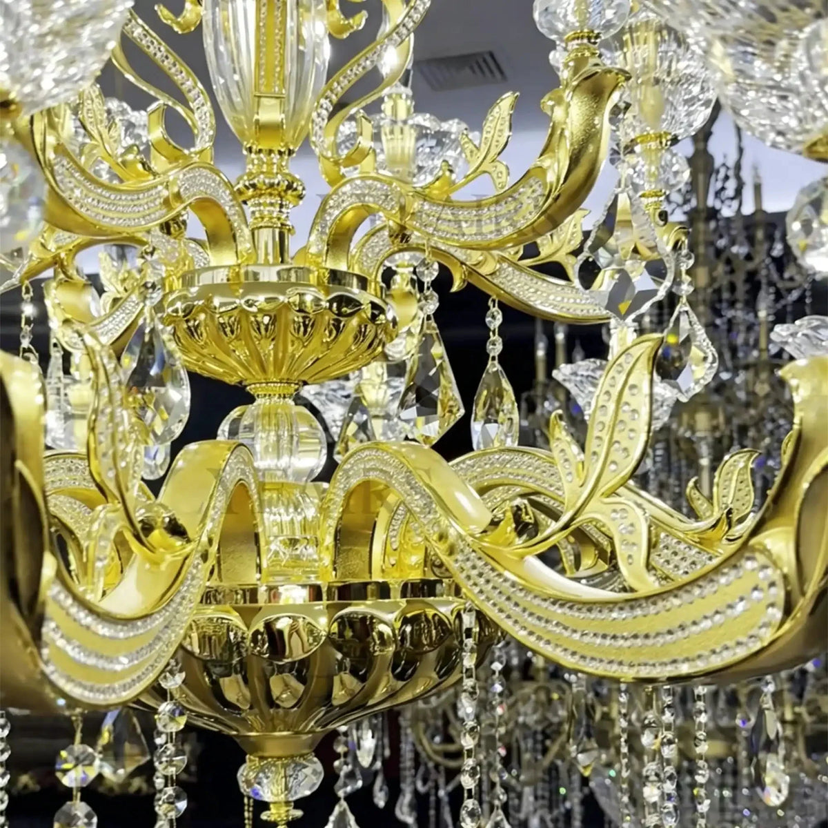 Eternal Baroque Revival Chandelier Series with Diamond - Inspired Crystal - Studded Light Arms - 48 Lights/D77.17"*H109.45"(D196cm*H278cm)Warm Lightgayusan