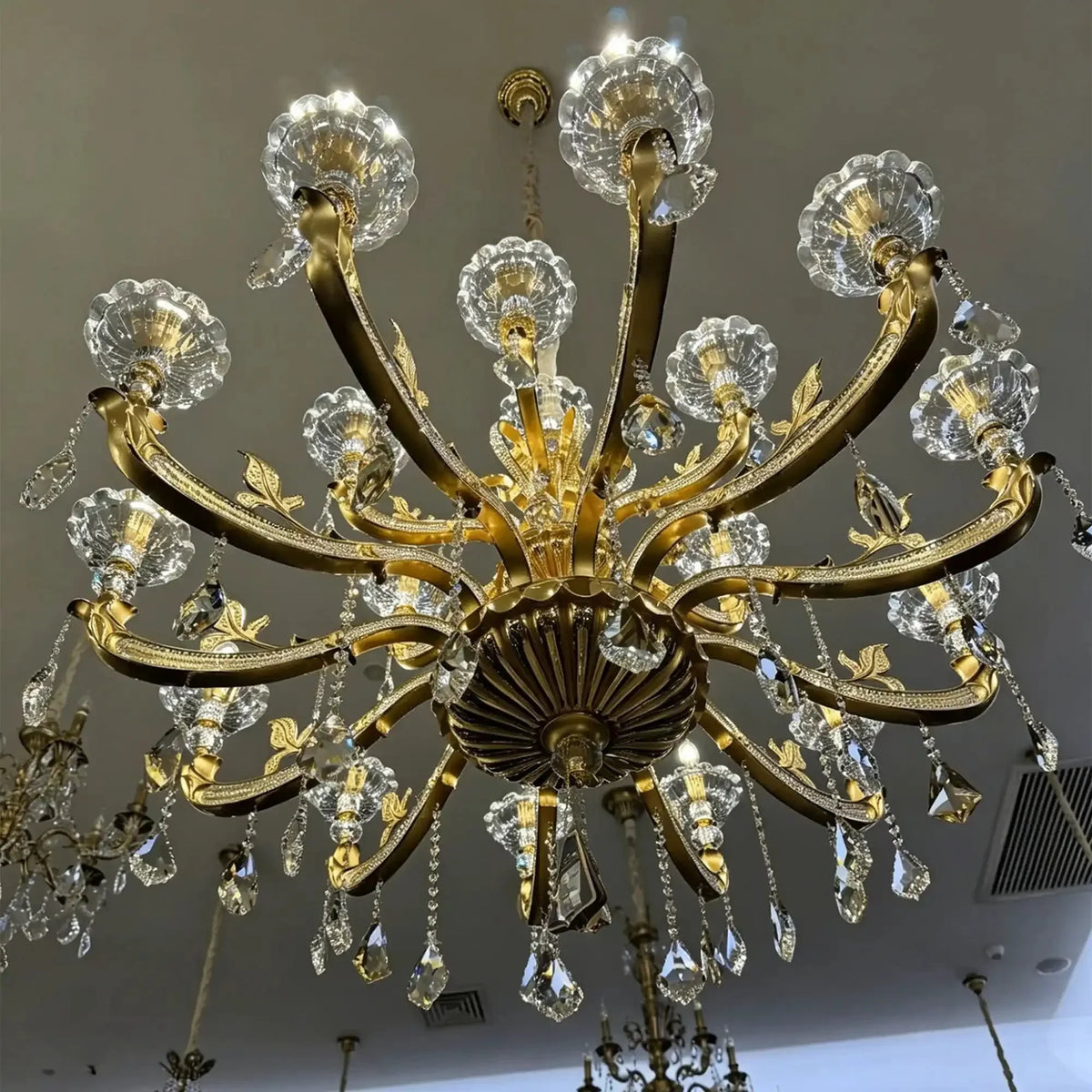 Eternal Baroque Revival Chandelier Series with Diamond - Inspired Crystal - Studded Light Arms - 48 Lights/D77.17"*H109.45"(D196cm*H278cm)Warm Lightgayusan