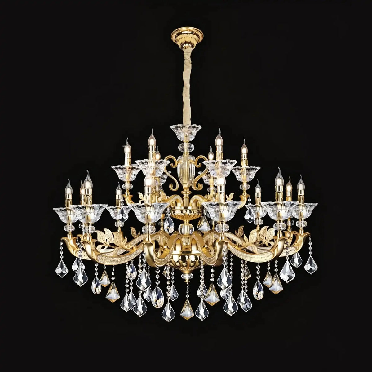 Eternal Baroque Revival Chandelier Series with Diamond - Inspired Crystal - Studded Light Arms - 18 Lights/D48.43"*H38.58"(D123cm*H98cm)Warm Lightgayusan