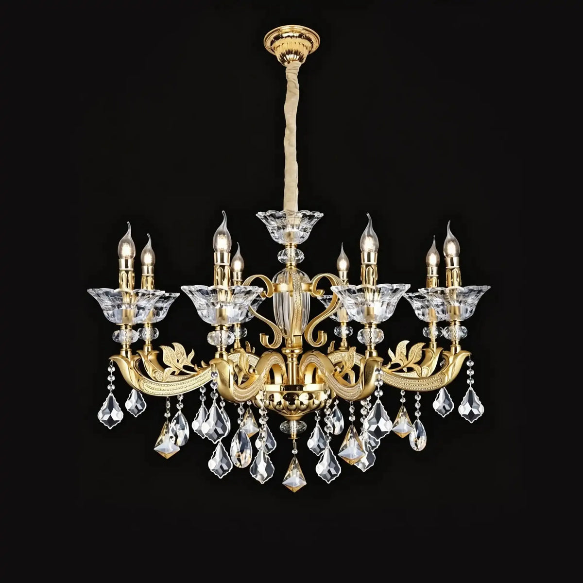 Eternal Baroque Revival Chandelier Series with Diamond - Inspired Crystal - Studded Light Arms - 8 Lights/D35.04"*H25.59"(D89cm*H65cm)Warm Lightgayusan