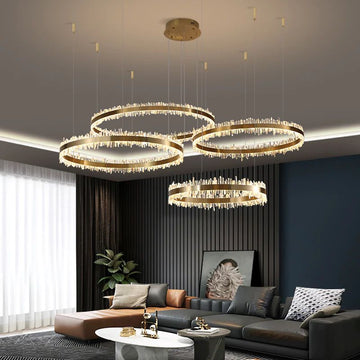 Gina Rock Crystal Rings Luxury Chandelier - gayusan