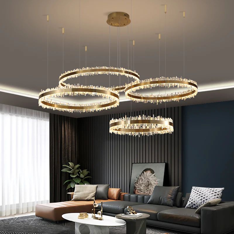Gina Rock Crystal Rings Luxury Chandelier - gayusan
