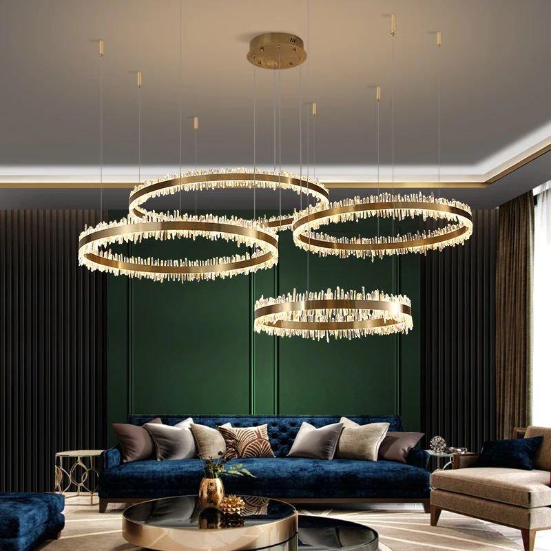 Gina Rock Crystal Rings Luxury Chandelier - gayusan