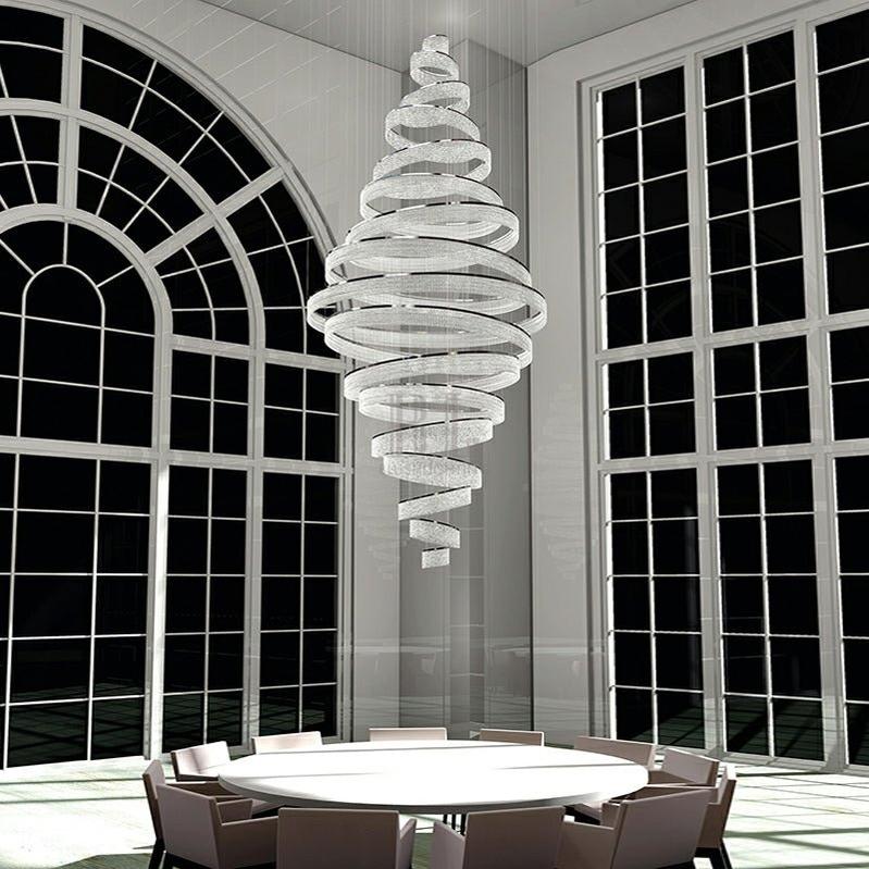 Long Crystal Tassel Rings Chandelier Extra Large Living Room Staircase High Ceiling Lighting Fixture - 11 Rings/ D47.2"*H118.1"Warm Lightgayusan