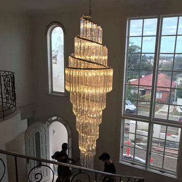 Luxury Spiral Crystal Chandelier for High - ceiling/Foyer/Staircase - D21.6"*H86.6"/60.4kgWarm Lightgayusan
