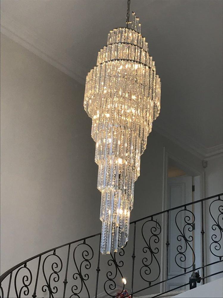 Luxury Spiral Crystal Chandelier for High - ceiling/Foyer/Staircase - D21.6"*H86.6"/60.4kgWarm Lightgayusan