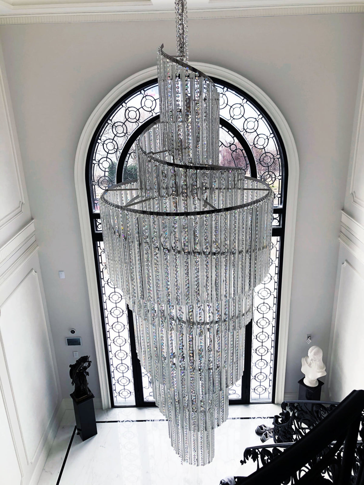 Luxury Spiral Crystal Chandelier for High - ceiling/Foyer/Staircase - D21.6"*H86.6"/60.4kgWhite Lightgayusan