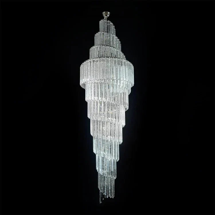 Luxury Spiral Crystal Chandelier for High - ceiling/Foyer/Staircase - D31.5"*H126"/110kgWhite Lightgayusan