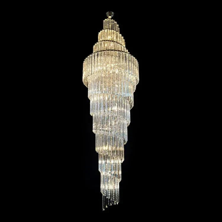 Luxury Spiral Crystal Chandelier for High - ceiling/Foyer/Staircase - D31.5"*H126"/110kgWarm Lightgayusan