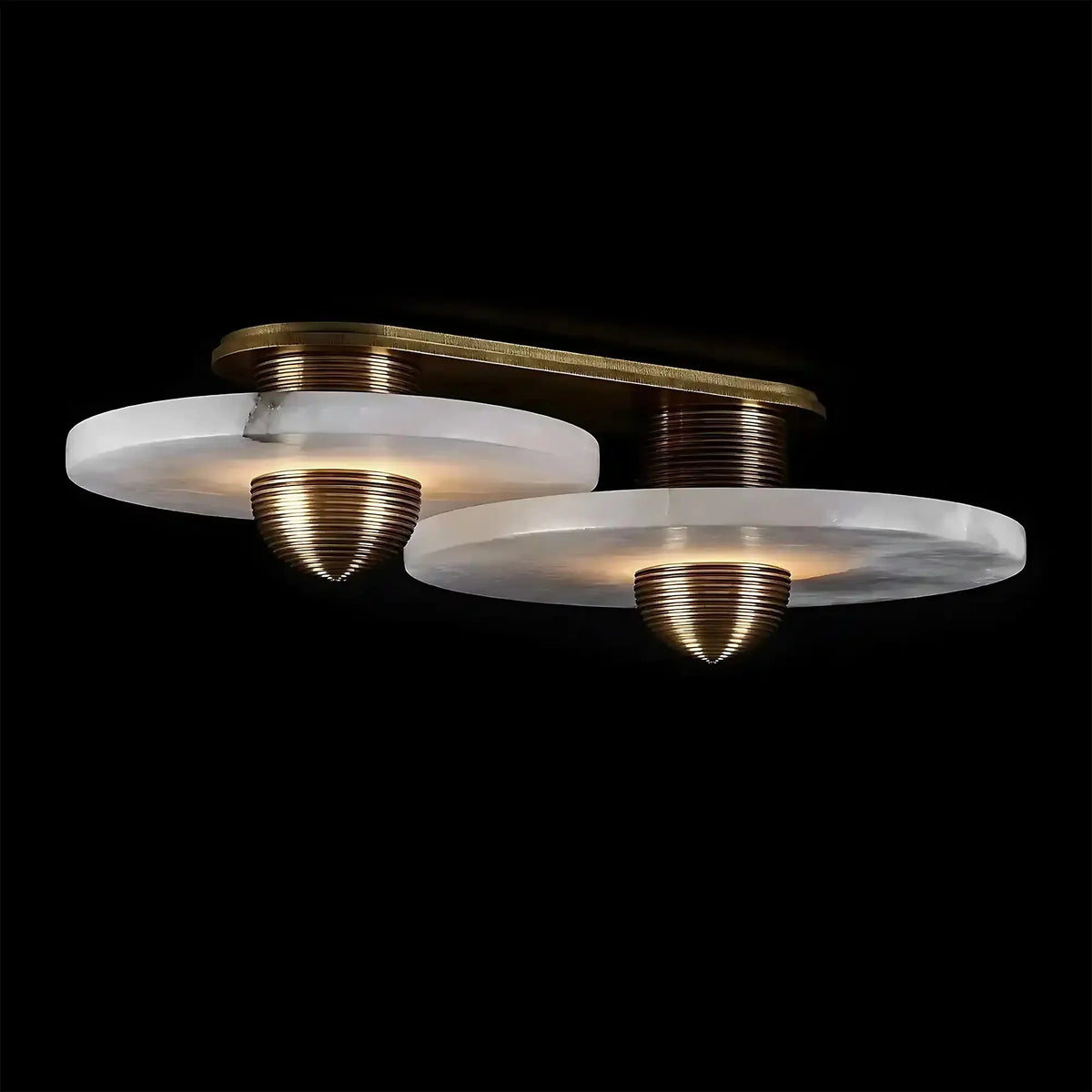 Median Alabaster Flush mount - 2 Surface - Brassgayusan