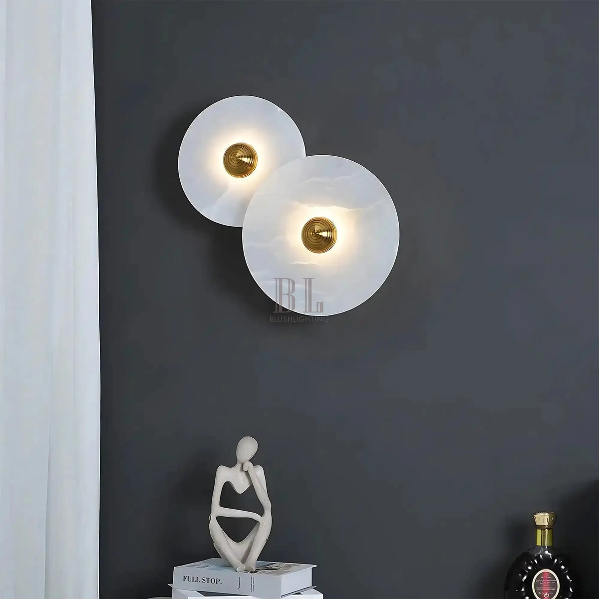 Median Alabaster Flush mount - 2 Surface - Bronzegayusan