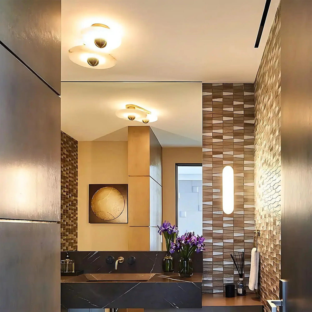 Median Alabaster Flush mount - 2 Surface - Bronzegayusan