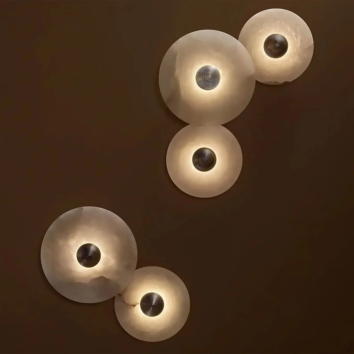 Median Alabaster Flush mount Wall Sconce - Bronze11''Dgayusan
