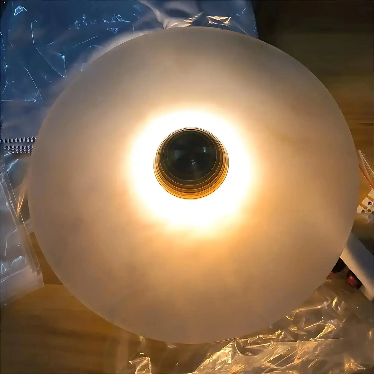 Median Alabaster Flush mount Wall Sconce - Bronze11''Dgayusan