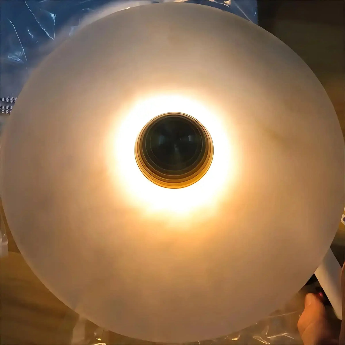 Median Alabaster Flush mount Wall Sconce - Bronze11''Dgayusan