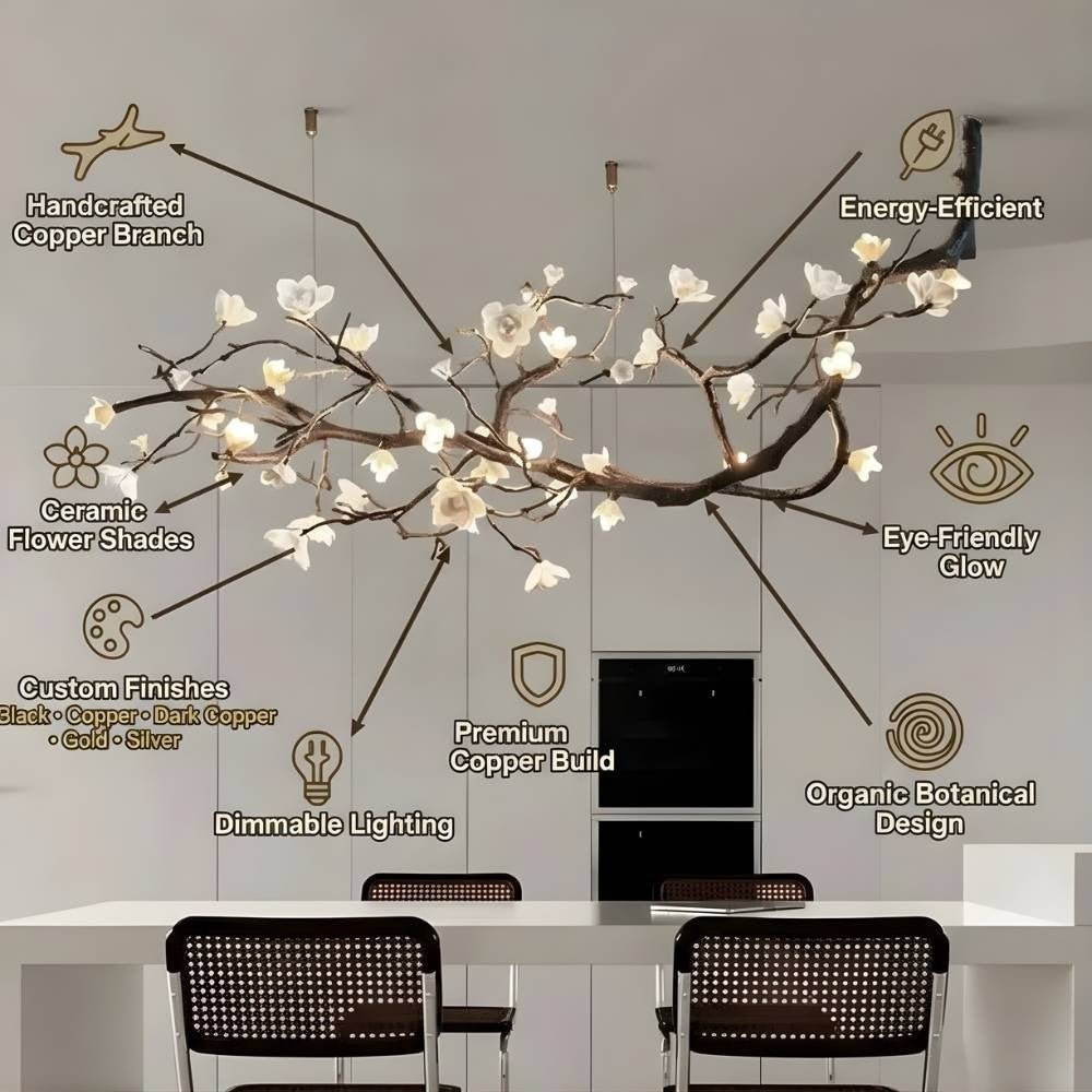 Minas Rustic Tree Branch Chandelier - Black47.24” ( 120 cm )Warm White 3000Kgayusan