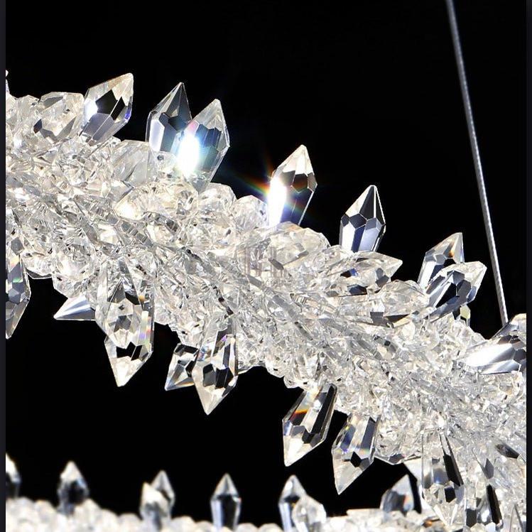 Modern 3 - Ring Halo Crystal Chandelier for Living Room/Bedroom - 1 Ring/D19.7"*H118.1"Warm Lightgayusan