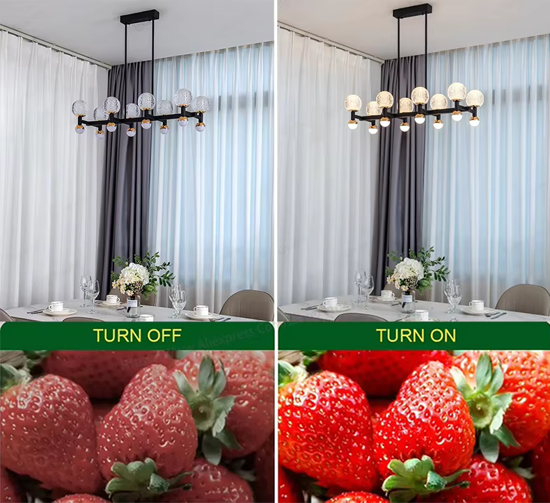 Modern Black Linear Dining Room Chandelier 12/16 Lights - 16 LightWarm White 3000Kgayusan
