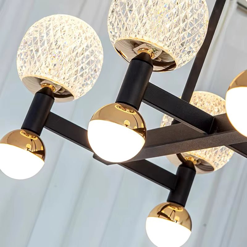 Modern Black Linear Dining Room Chandelier 12/16 Lights - 16 LightWarm White 3000Kgayusan
