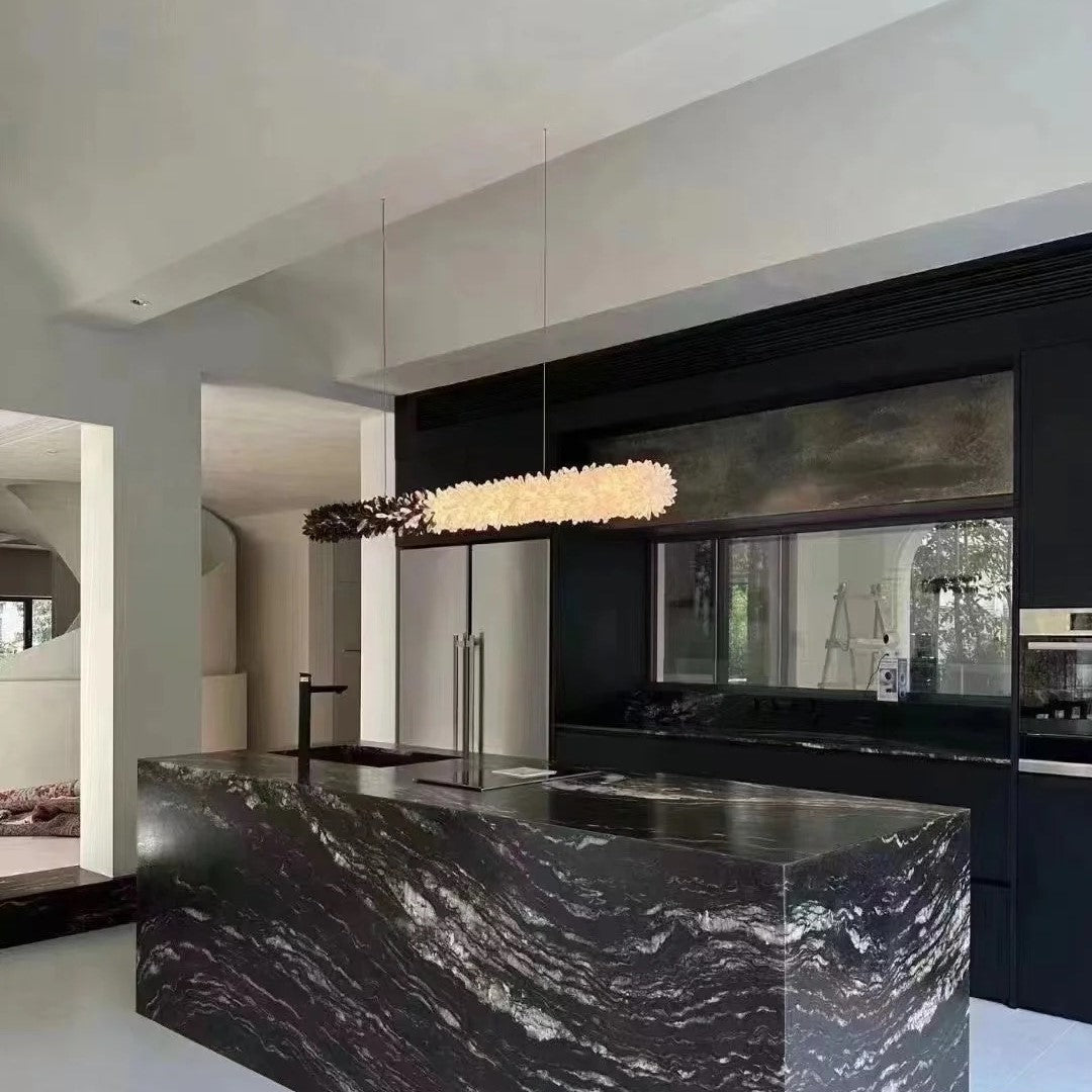 Modern Linear Natural Crystal Stick Chandelier - L47.2"*H6.3"Warm Lightgayusan