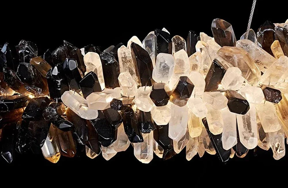 Modern Linear Natural Crystal Stick Chandelier - L39.4"*H6.3"Warm Lightgayusan