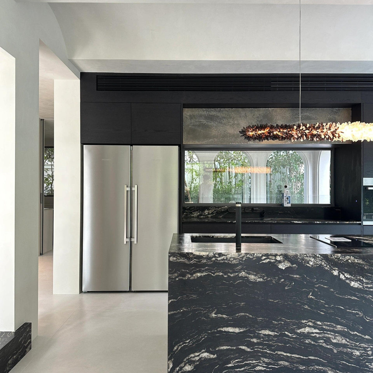 Modern Linear Natural Crystal Stick Chandelier - L47.2"*H6.3"Warm Lightgayusan