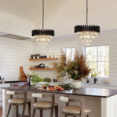 Modern Luxury Multi - Tier Oval/Round Crystal Tiered Chandelier - Oval/L31.5"*W11.8"*H11.8"/3 TiersWarm Lightgayusan