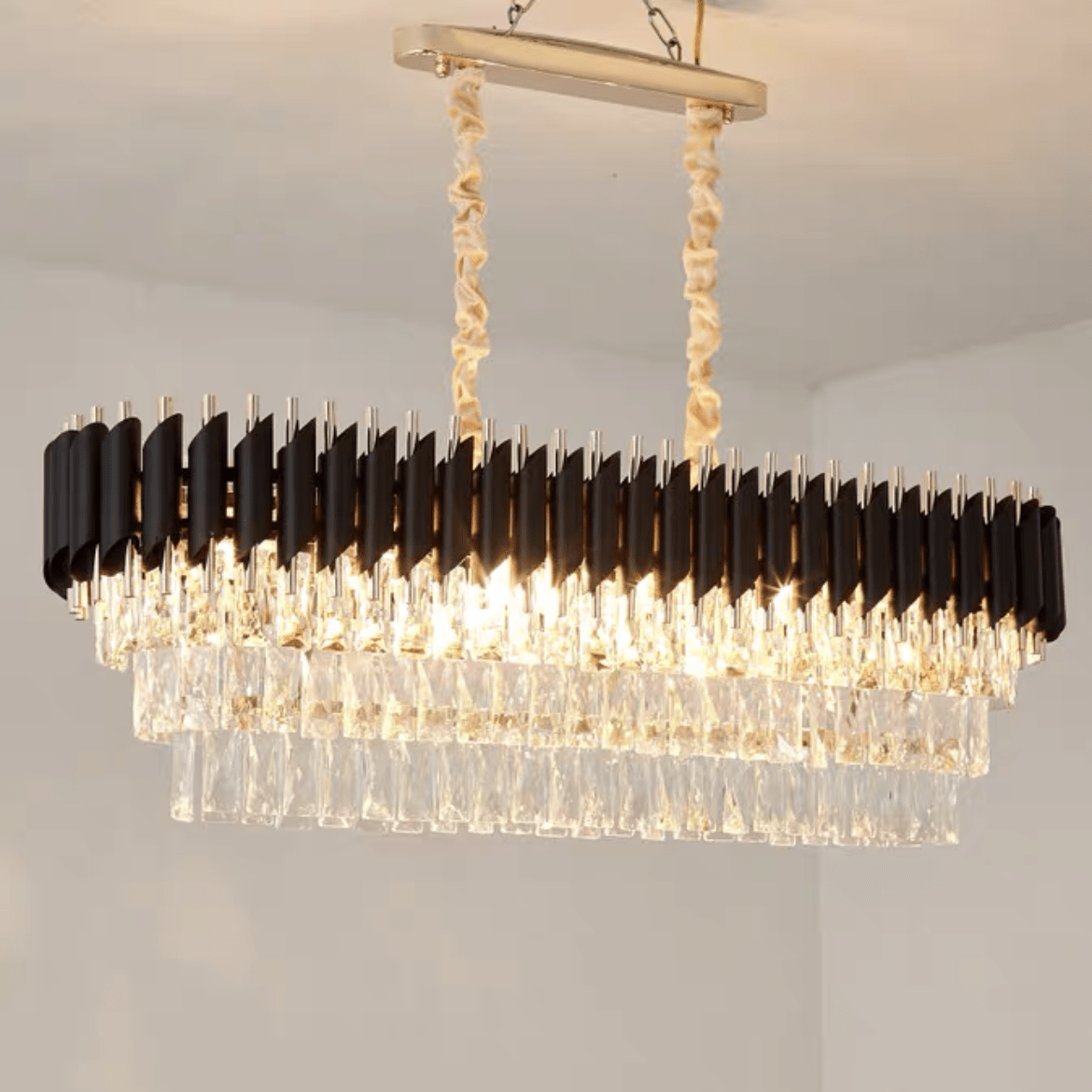 Modern Luxury Multi - Tier Oval/Round Crystal Tiered Chandelier - Oval/L39.4"*W11.8"*H11.8"/3 TiersWarm Lightgayusan